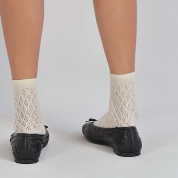 NEW BERNARDO Made In Brazil Leather Gwynn Woven Ballet Flats in black 2510 6M3 - Picture 11 of 11